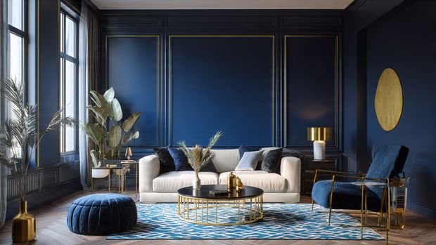 Modern Dark Blue Accent Wall Ideas for a Bold, Luxe Look