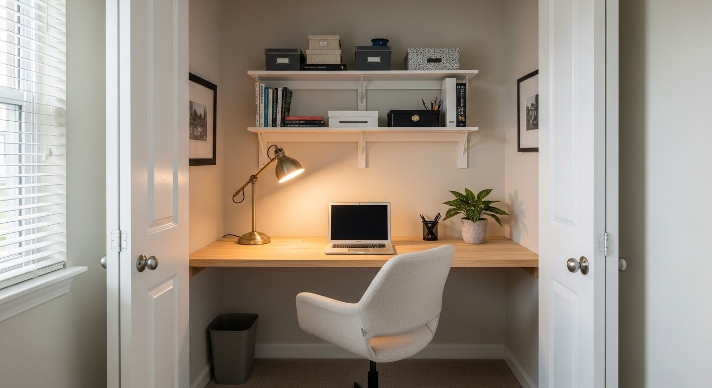 Modern Closet Office Designs for a Stylish Work-From-Home Setup