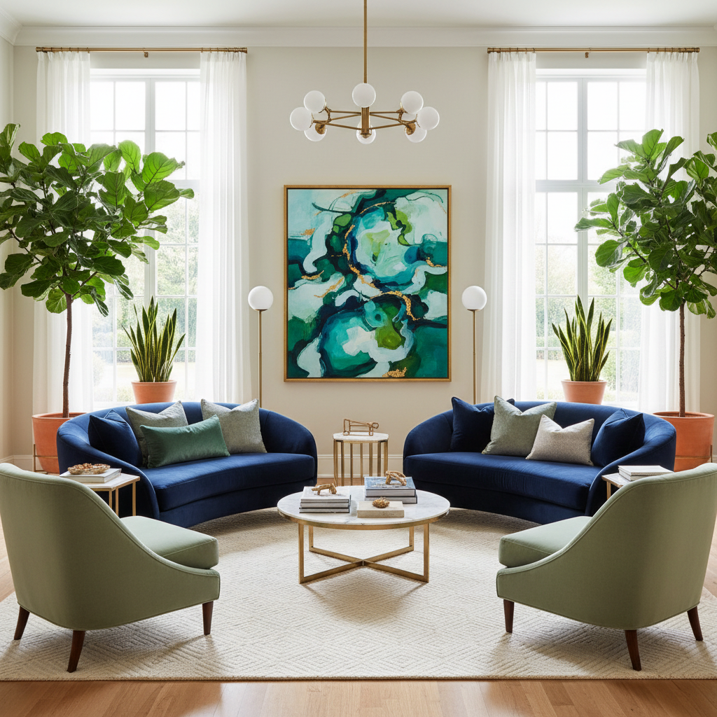 17 Blue and Green Living Room Color Combinations That Feel Fresh