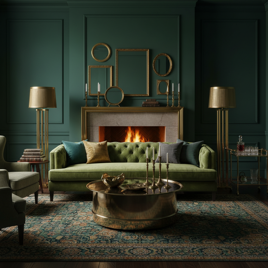 12 Moody Dark Green Living Rooms That Feel Rich and Dramatic