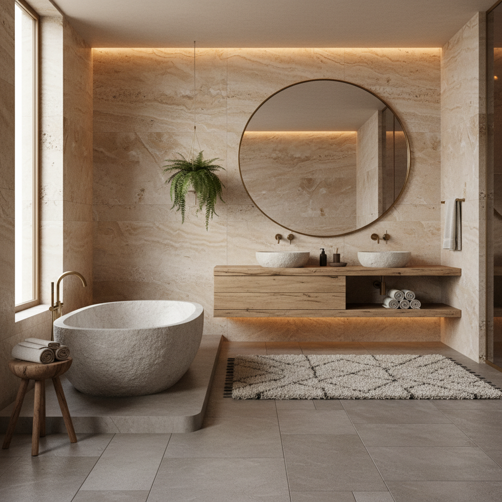 24 Organic Modern Bathroom Designs That Feel Like a Private Spa