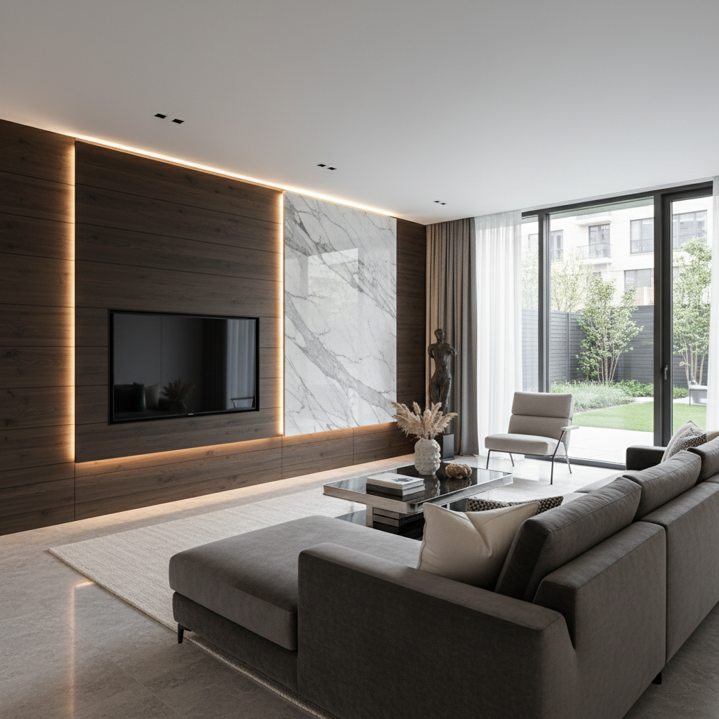 30 Sleek TV Feature Wall Designs That Redefine Modern Living Rooms