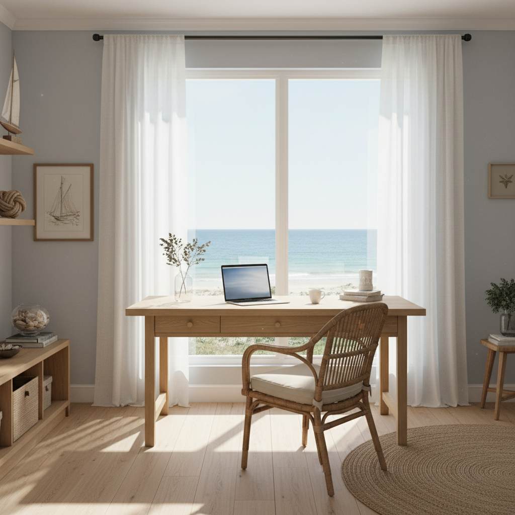 20 Coastal Home Office Ideas for a Fresh Beach-Inspired Workspace