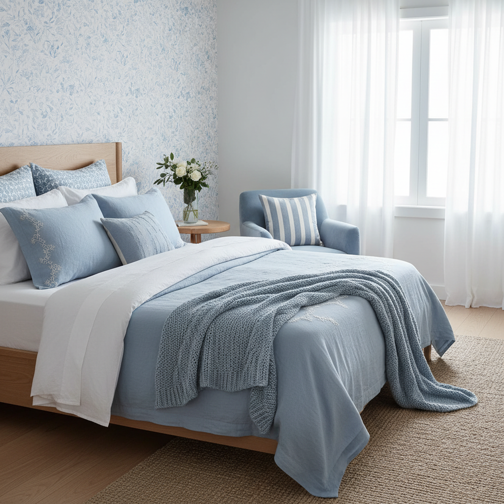 25 Blue and White Bedroom Looks That Feel Light, Calm, and Chic