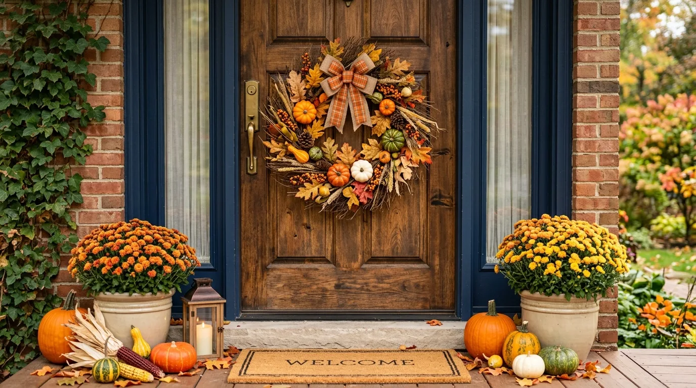 Use a Pumpkin Wreath