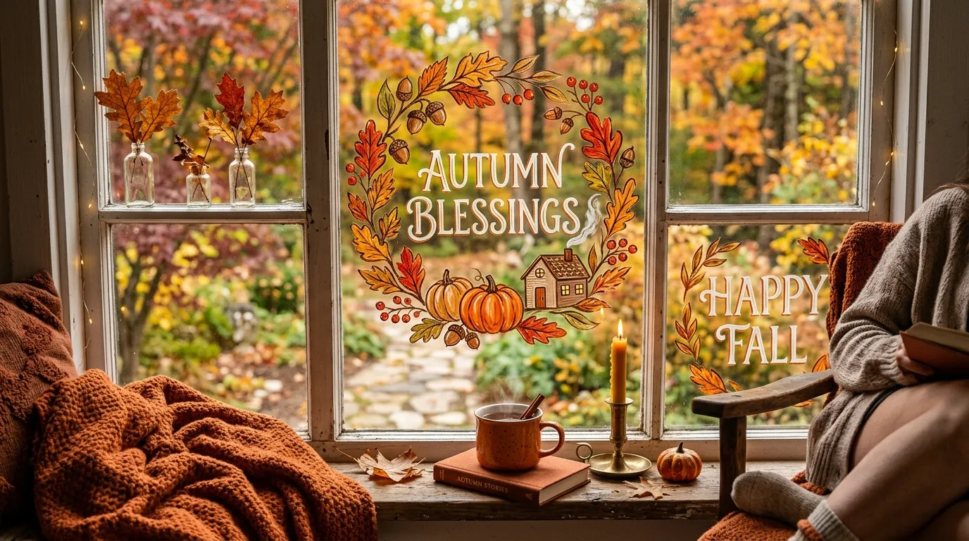 Cozy Fall Window Scene