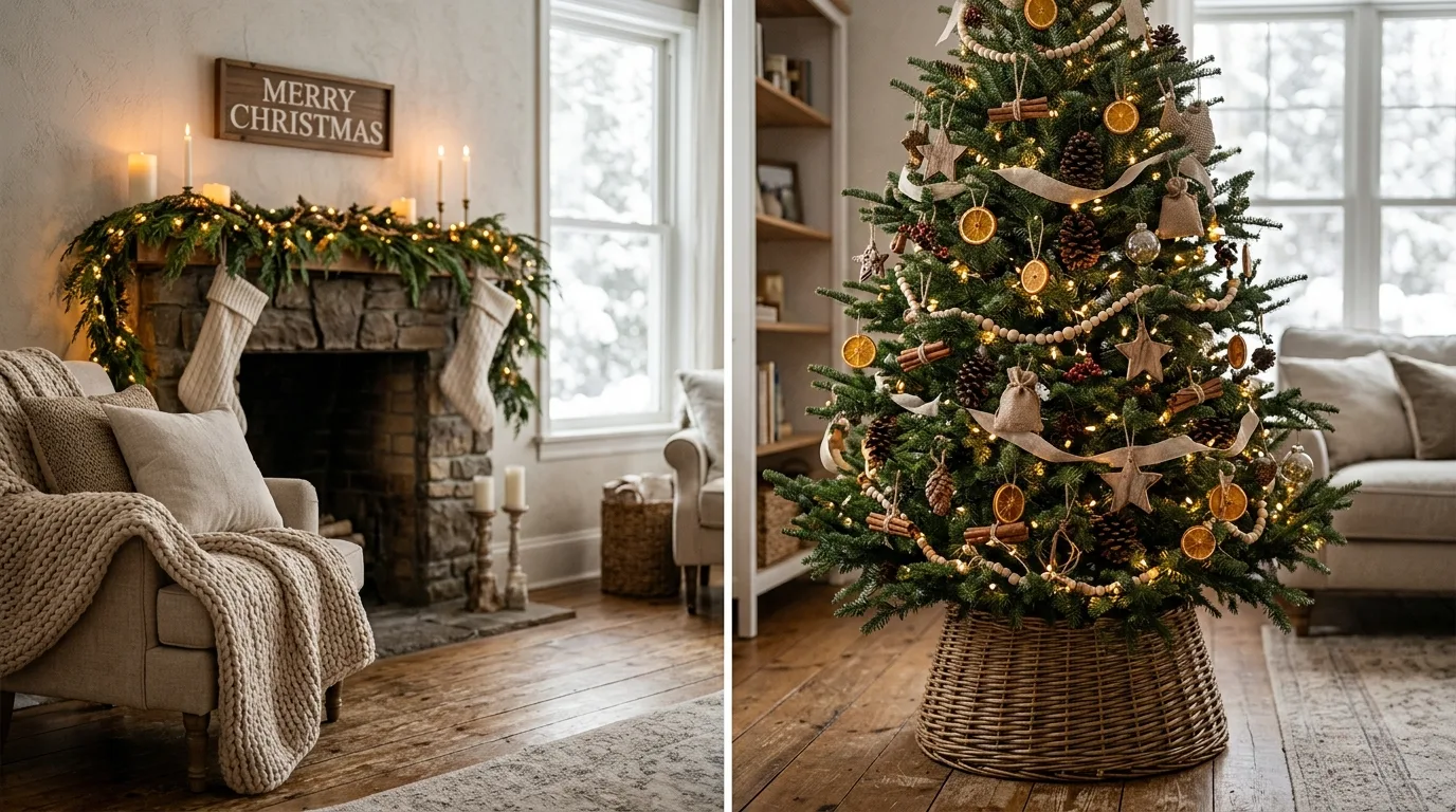 Rustic Christmas Tree With Natural Elements
