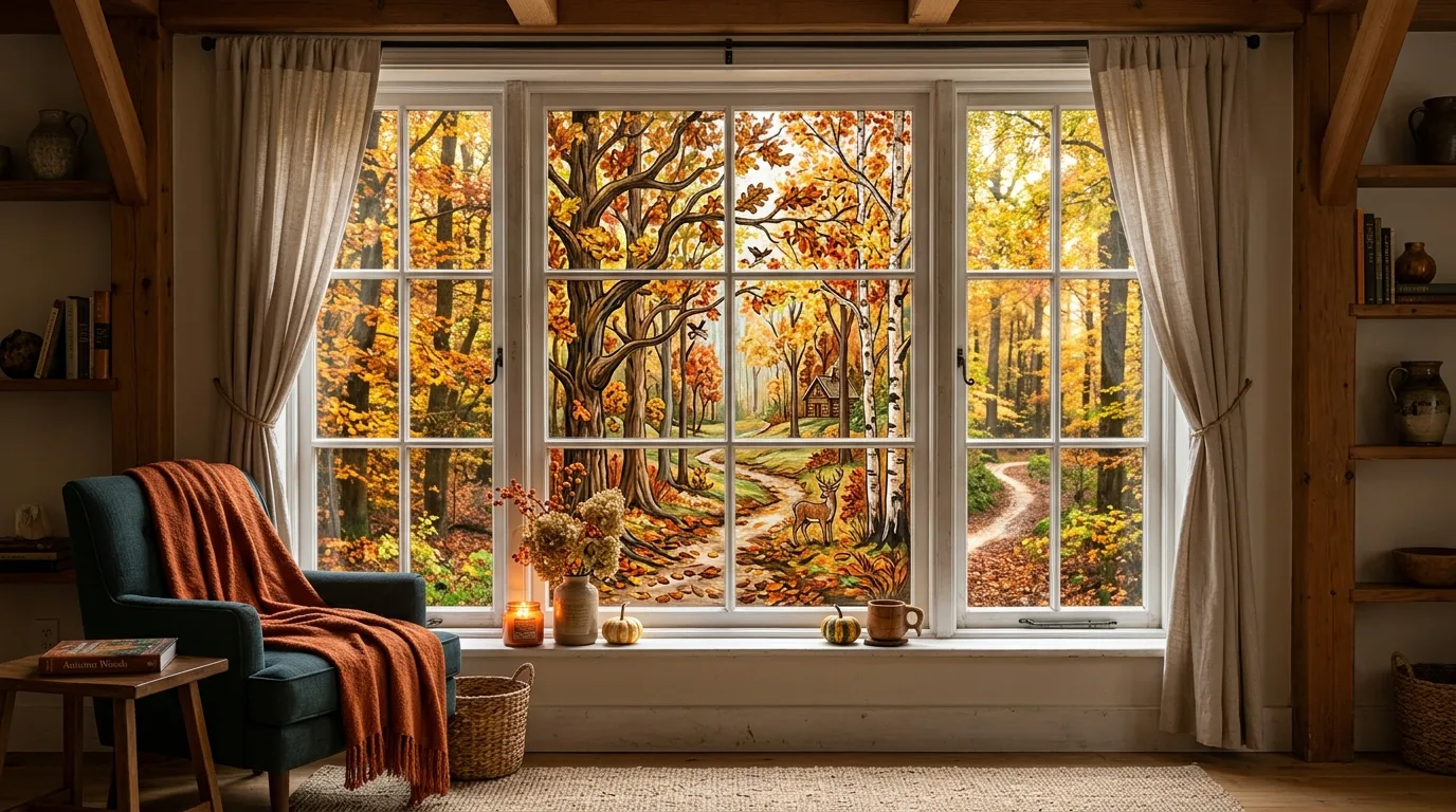 Fall Forest Window Design