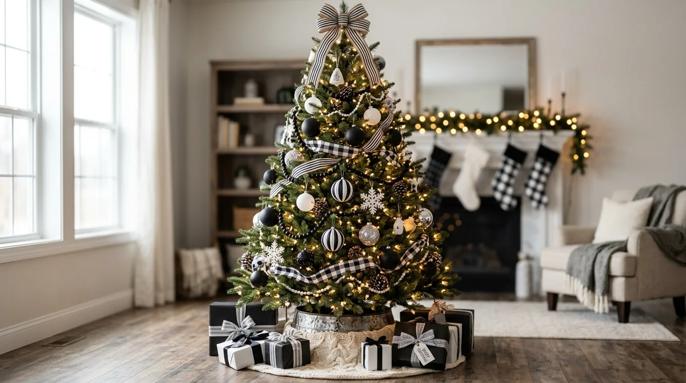 Black and White Christmas Tree