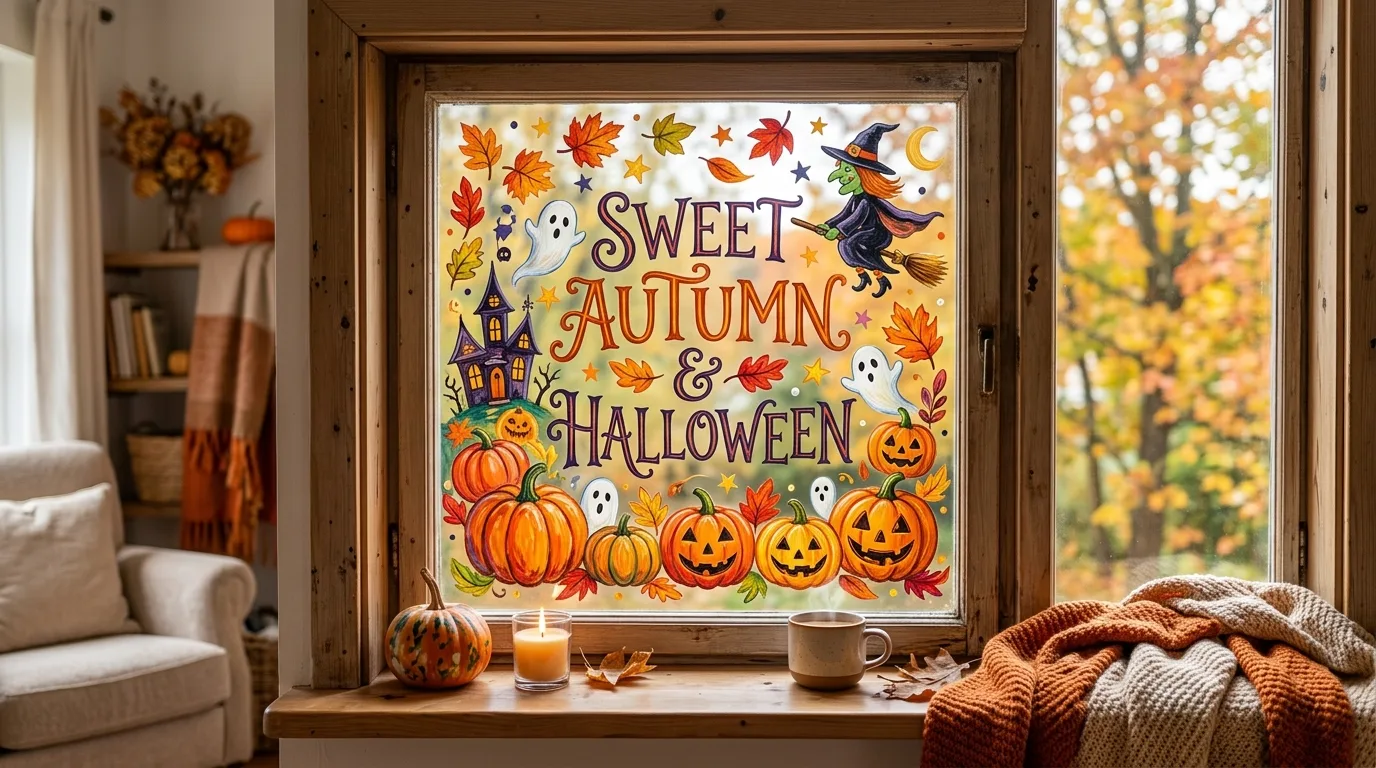 Halloween Fall Window Painting